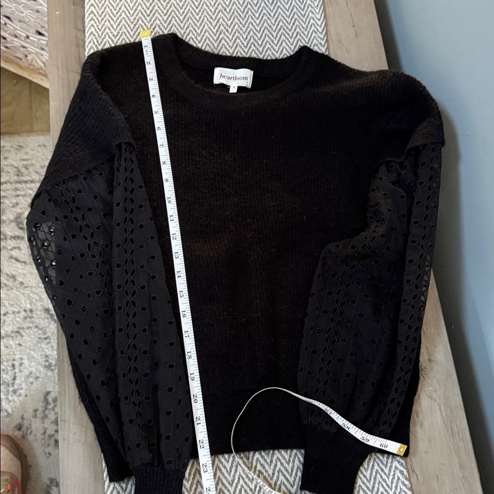 Heartloom Black Lace Sleeve Sweater - Picture 4 of 8